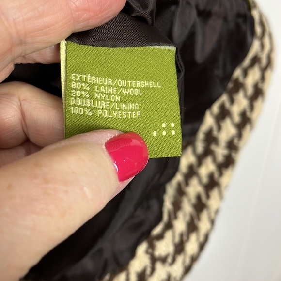 Soia & Kyo Womens Trench Coat Jacket PS Brown & Cream Houndstooth Dbl Breasted - Picture 10 of 16